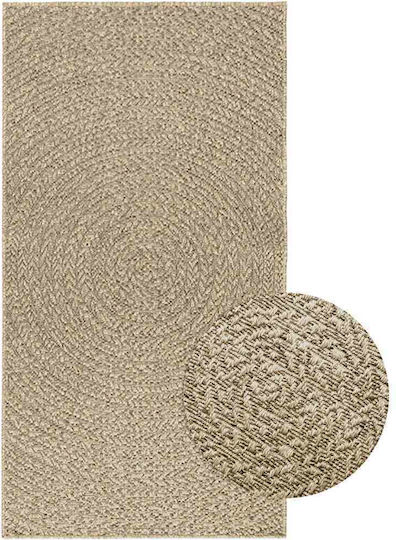 vidaXL Zizur Teppich Außenbereich Rechteckig aus Jute Beige