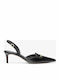 Leather Black Heels with Strap Lena Leather Slingback