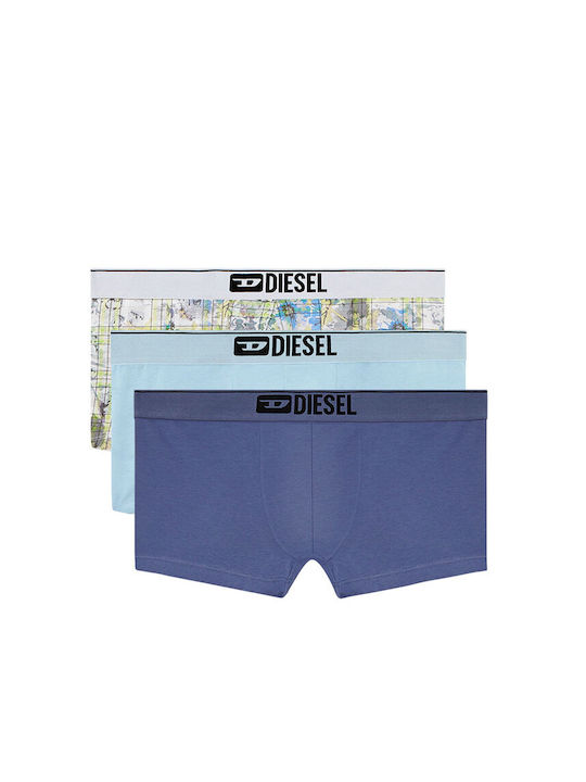 Diesel Damien Μποξεράκια 3Pack Λευκο, Μπλε, Σιελ