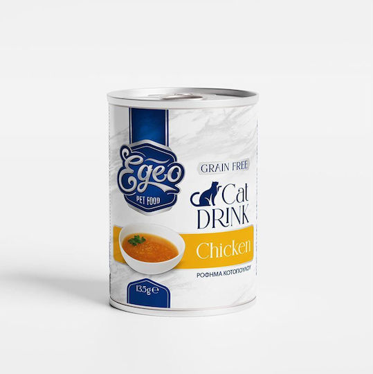 Egeo Pet Food Υγρή Τροφή για Γάτες σε Κονσέρβα με Κοτόπουλο, Κρέας και Τόνο 135gr