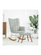Rocking Armchair with Footstool Light Grey 61x78x98cm
