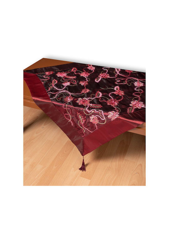 Silk Fashion Καρέ Τραπεζομάντηλο A11 Μπορντώ 80x80εκ.