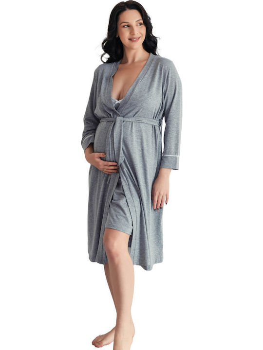 EasyMum Robe Schwangerschaft & Stillen Gray