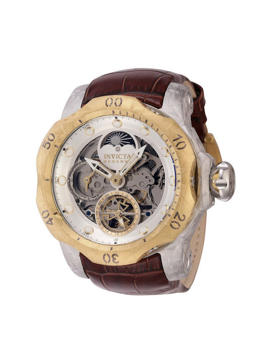 Invicta Reserve Venom Watch Automatic with Brown Leather Strap