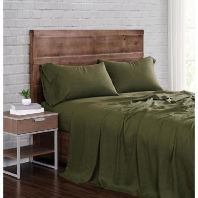 Linea Home for Single Bed 100x200+20cm with Elastic Xaki Haki