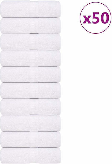 vidaXL Set 50 Hotel Washcloth Towels 30x30 cm 360gsm White