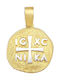Ios Pendant Kids Talisman Double Sided Konstantinato made of Gold 9K ΜΕ1623Δ