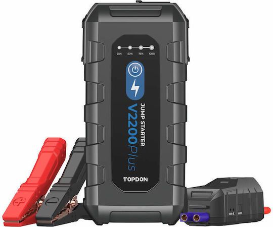 Topdon V2200Plus Εκκινητής & Φορτιστής Μπαταρίας Αυτοκινήτου 2200A με Φακό 12V