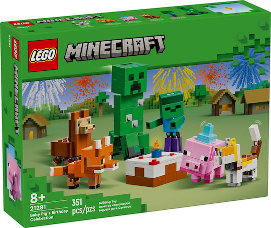LEGO Minecraft Baby Pig's Birthday Celebration for 8+ Years 351 Pieces