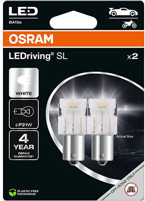 Osram Osram Autolampen W2.1X9.5D / T10 / PY21W-BAU15s LED 6000K Kaltes Weiß 12V 1W Menge 2
