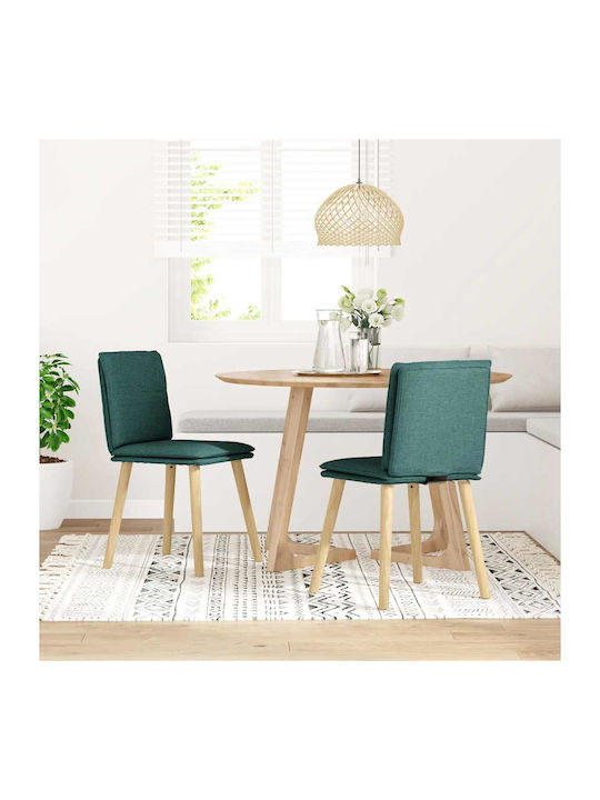 Dining Room Fabric Chair Dark Green 45x54x86cm ...