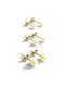Mylovly Gioielli Three Pearls Earrings made of Steel Gold Plated with Pearls