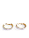 Mylovly Gioielli White Baguette Σκουλαρίκια από Ατσάλι Επιχρυσωμένα