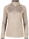 Bluze Damă de Iarna Fleece Mânecă Lungă cu Fermoar Taupe