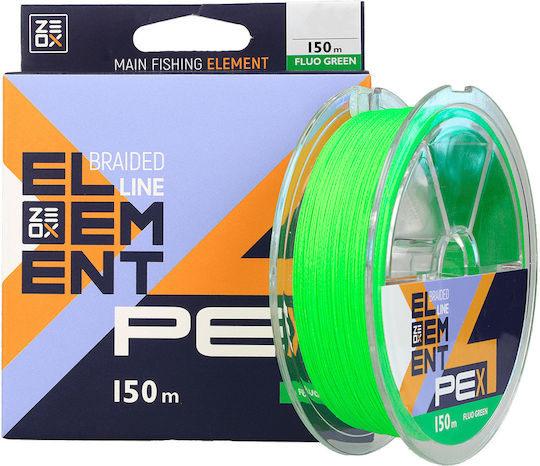 Zeox Geflochtene Schnur Element X4 Pe 0.8 150m Fluo Grün