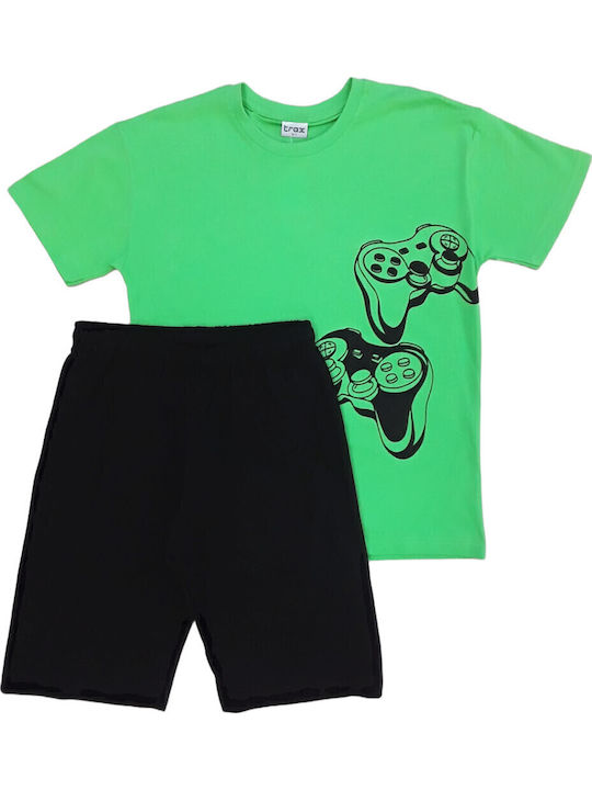 Trax Kids Clothing Set with Shorts Green 2 Pieces