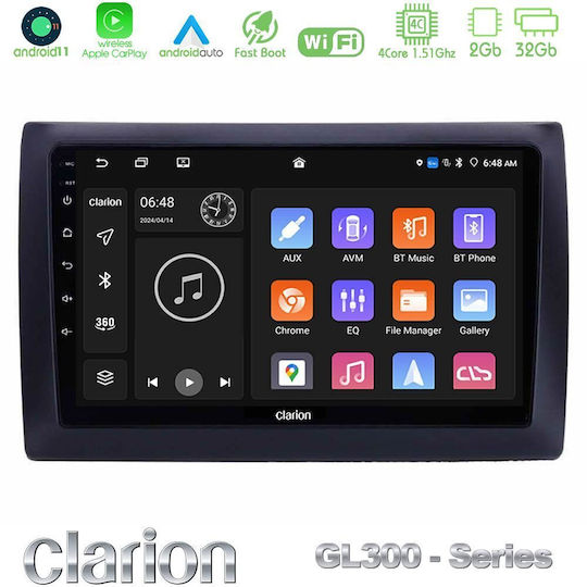 Clarion Ηχοσύστημα Αυτοκινήτου για Fiat Stilo 2001-2008 (Bluetooth/USB/AUX/WiFi/GPS/Apple-Carplay/Android-Auto) με Οθόνη Αφής 9"