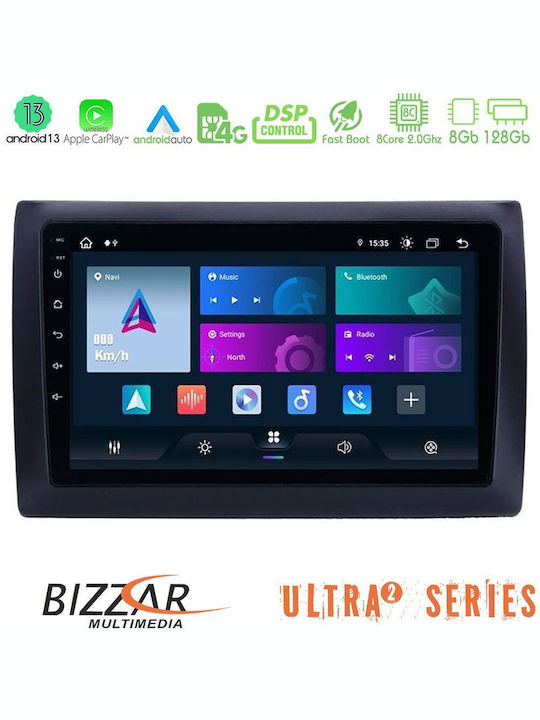 Bizzar Car Audio System for Fiat Stilo 2001-2008 (Bluetooth/USB/WiFi/GPS/Apple-Carplay/Android-Auto) with Touch Screen 9"