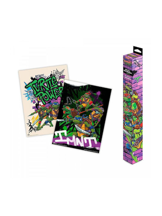 Set of 2 Mini Posters 38x52cm Teenage Mutant Ninja Turtles TMNT Anime Collection