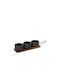 Cryspo Trio Porcelain Dessert Divided Serving Tray with 3 Slots Black Ø6cmxY6cm 10x28x6cm