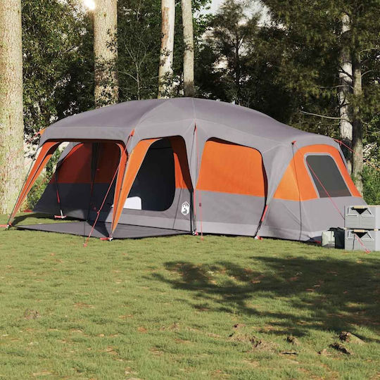 vidaXL Grey Camping Tent with Double Cloth for 9 People 670x455x230cm