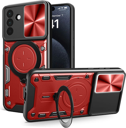 Techsuit Camguard Pro Umschlag Rückseite Metallisch Rot (Samsung Galaxy A56 5G)