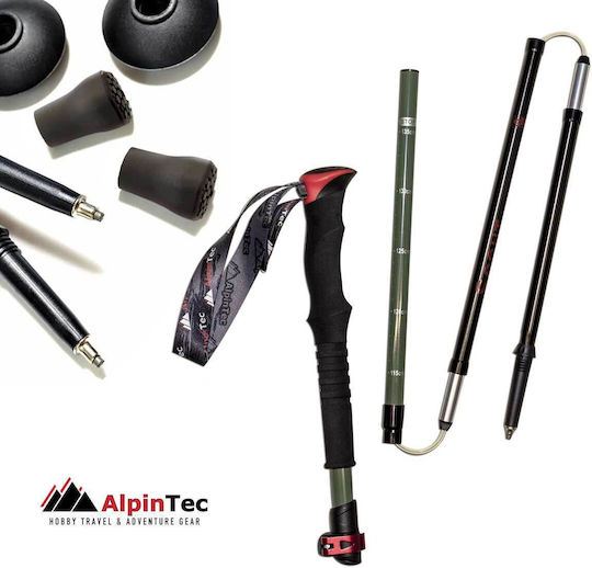 Alpitec Туристически Scout Alum Z-poles Хаки Сгъваеми Трекинг бастуни Алуминиеви 1 брой