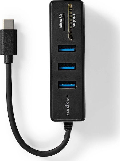 Nedis Usb Hub Nedis Ccgb64250bk01 Βάση Σύνδεσης Ενσύρματο Usb Type-c Μαύρο 13840735 5412810000000