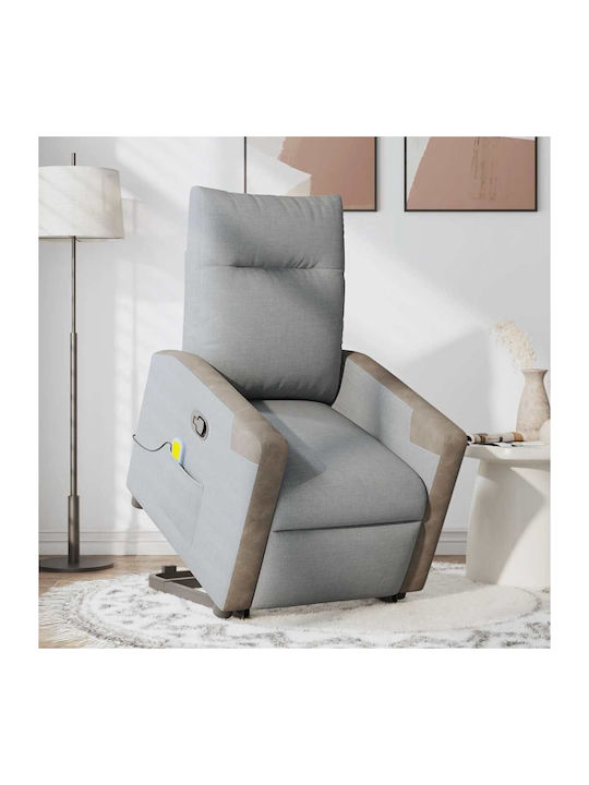 Πολυθρόνα Relax Massage με Υποπόδιο Ανοιχτό Γκρ...