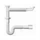 Bonomini Double Siphon Sink Flexible with Output 40mm and Width 40cm White