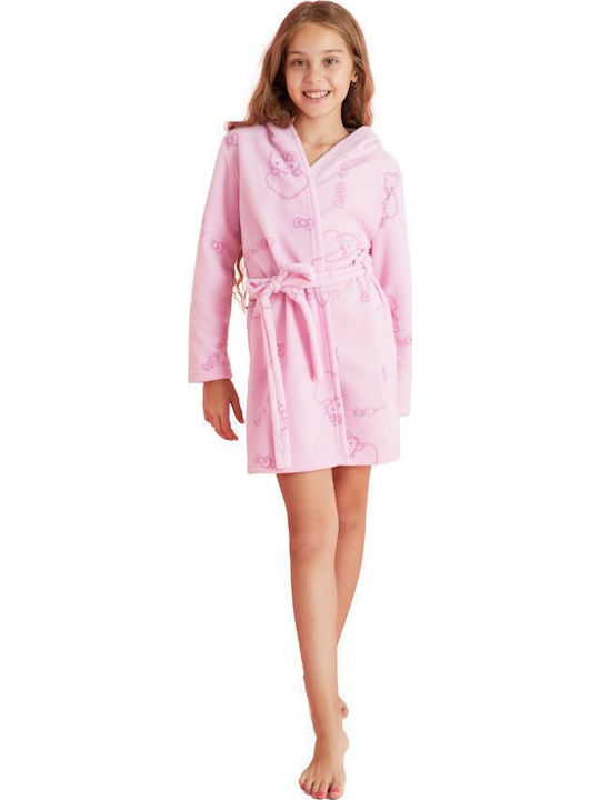 Siyah Inci Παιδική Ρόμπα Χειμωνιάτικη Fleece Ροζ