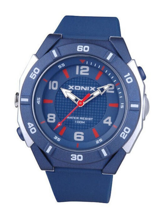 Xonix Men's Watch 42mm Battery with Blue Rubber Strap