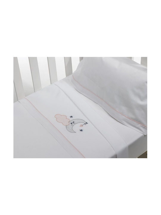 Interbaby Baby Sheets Set Crib Cotton Pink 152x102cm 3pcs