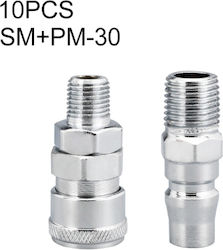 Laize Sm+pm-30 10 Stück C-Typ Selbstsichernde Luftschlauch Pneumatische Schnellkupplung Verbinder