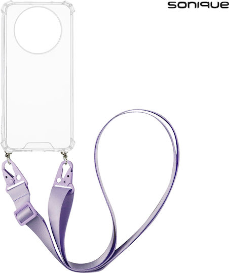 Θήκη Σιλικόνης Strap Sonique Armor Clear Realme 12 Plus 5g Λιλά