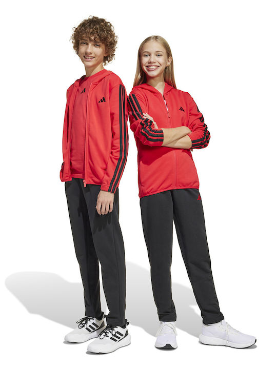 adidas Kids Sweatpants Set Red 3pcs J 3s Ft Ts JD6504