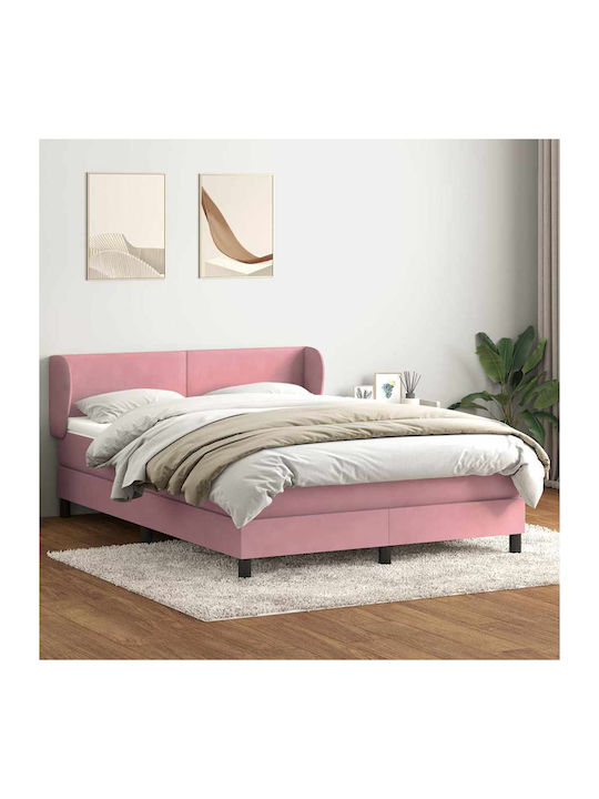Doppelbett Mit Stoff Rosa Mit Lattenrost & Matr...