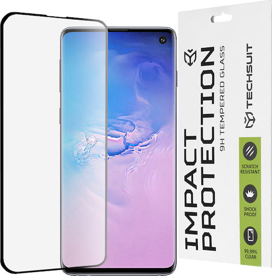 Techsuit Full Glue Full Face Tempered Glass Μαύρο (Galaxy S10)