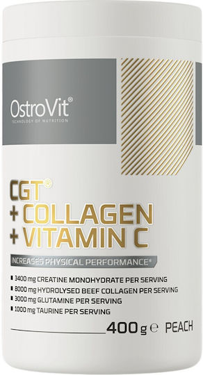 OstroVit CGT + Collagen + Vitamin C με Βιταμίνη C 400gr Ροδάκινο