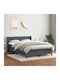 Vidaxl Pat Box Spring Saltea Gri Închis 160x210cm Catifea 1 Buc Dubla Gri