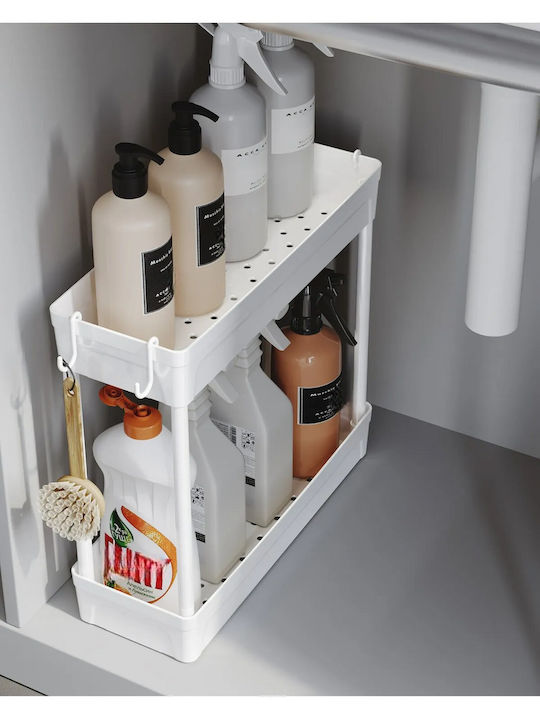 Femmit Rafturi de organizare a bucătăriei Plastic în Alb Culori 36x39x13cm