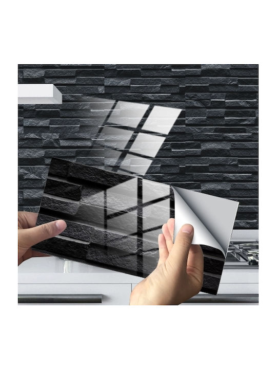 12 Pcs 10 X 20 Cm Floor Sticker Brick Pattern Crystal Film Glossy Tile Floor Sticker Kit037
