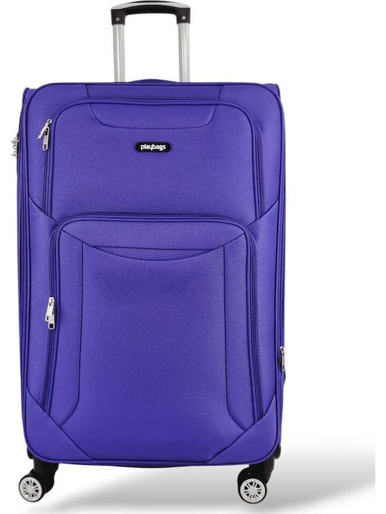 Playbags Large Travel Suitcase Fabric Purple wi...