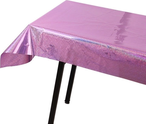 Laser Foil Tablecloth Birthday Party Wedding Decoration Supplies 1x2.7m Pink