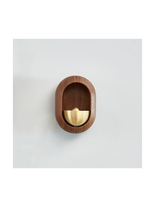 Hanging Bell Ornament Wooden Black 5.5x8cm