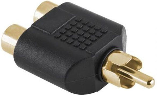 Lech Konverter RCA männlich zu RCA 2x weiblich Gold 1Stück (DM-0307)