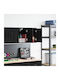 Wall Living Room Cabinet Made of Particle Board Black 30x30x41cm