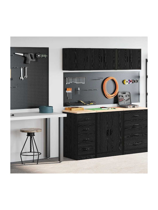 Office Storage Cabinet Black Velvet-Black Metal L40xW51xH85cm