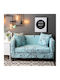 Elastic Cover for Two Seater Sofa Light Blue 1pcs