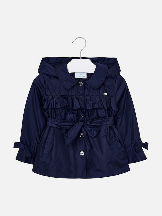 Kinder Trenchcoat Lang Winddicht Dark Blue